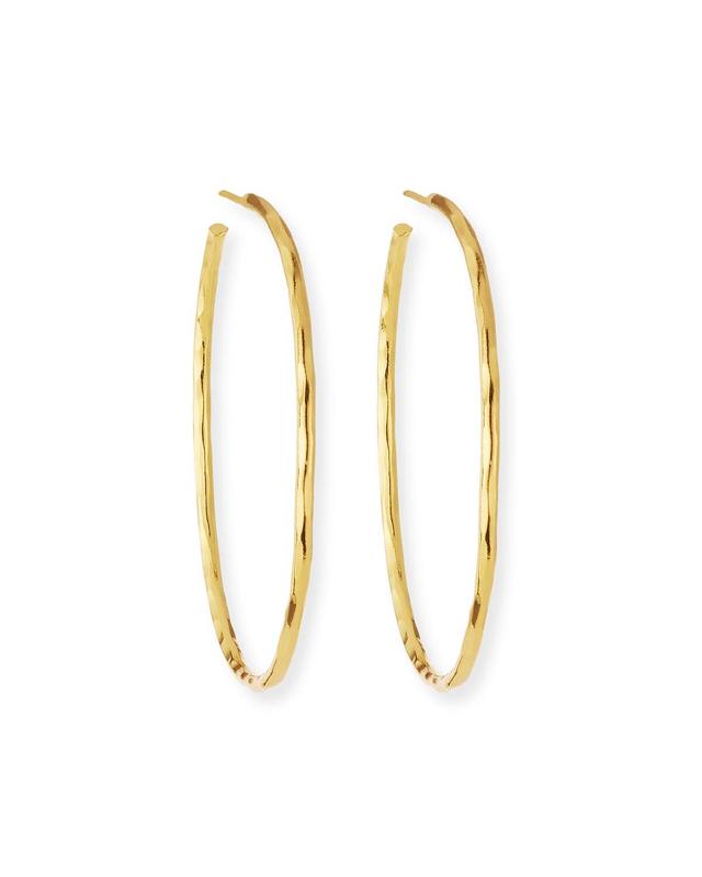 Womens 22K Yellow Goldplated Hoop Earrings Product Image