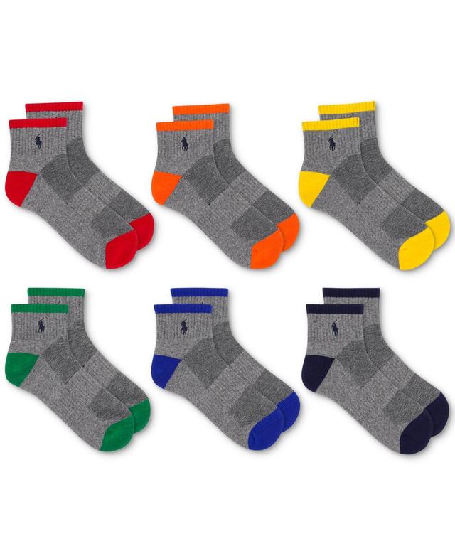 Polo Ralph Lauren Mens 6-Pk. Performance Tipped Color Heel Toe Quarter Socks Product Image