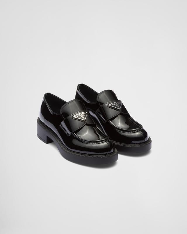 Chocolate patent leather loafers Product Image