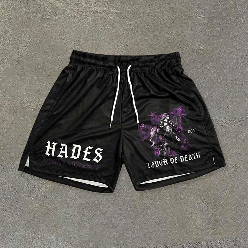 Sopula Hades Print Casual Street Mesh Shorts Product Image