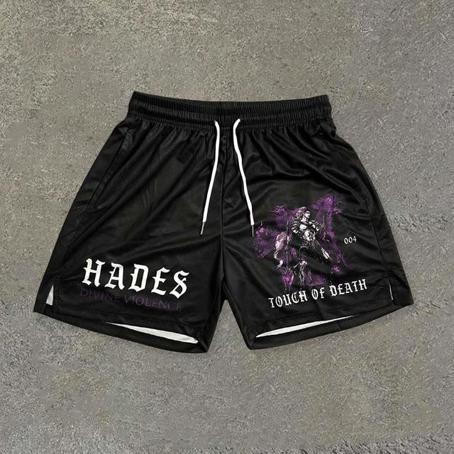 Hades Print Casual Street Mesh Shorts Product Image