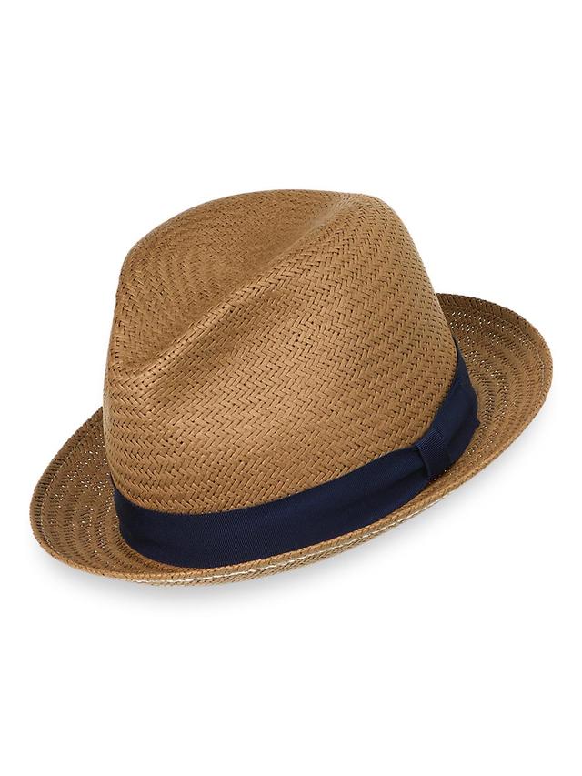 Straw Fedora With Ribbon Band - Tan Product Image