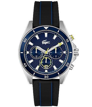 Lacoste Mens Manisail Chronograph Black Silicone Strap Watch Product Image