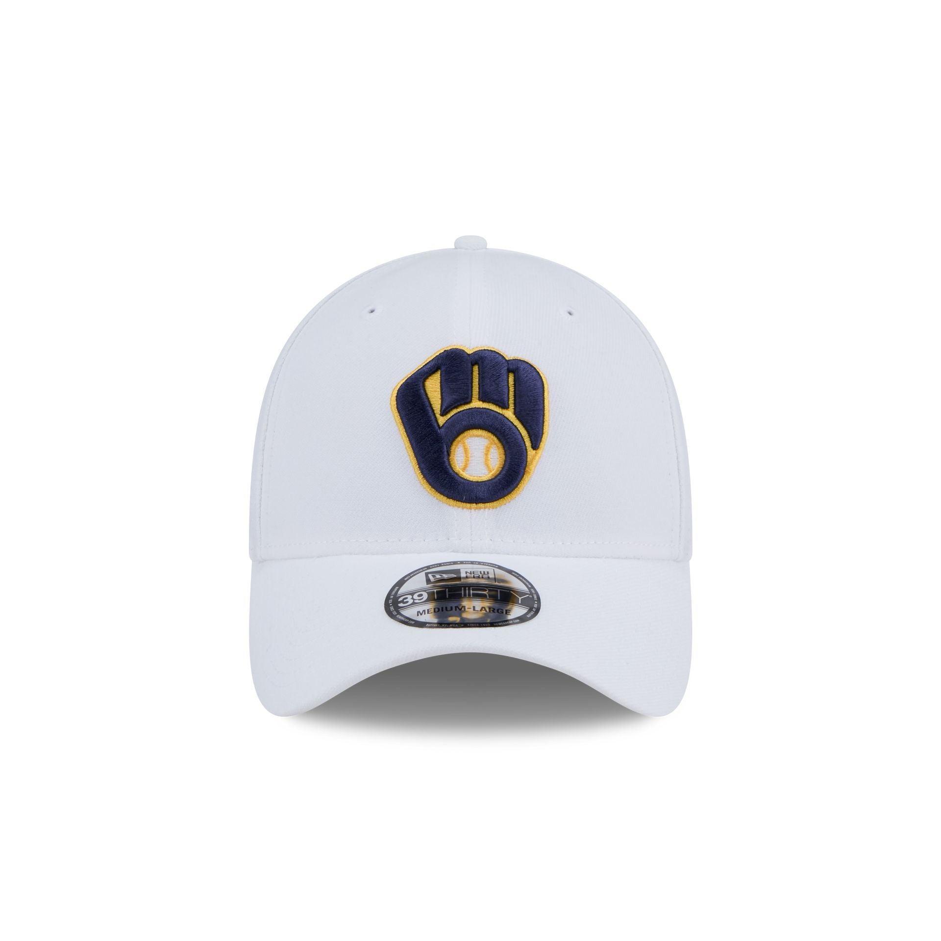 Milwaukee Brewers Optic White 39THIRTY Stretch Fit Hat Male Product Image