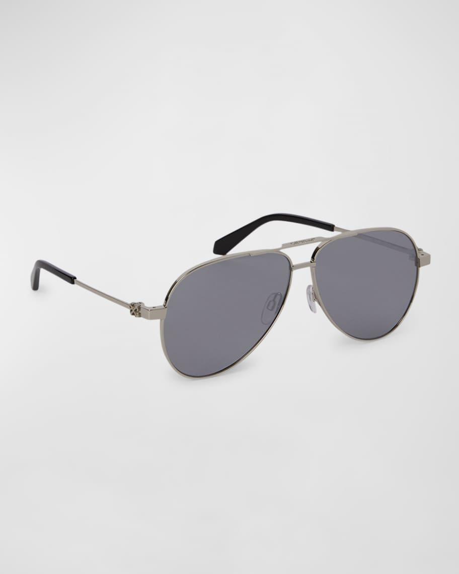 Mens Ruston Double-Bridge Metal Aviator Sunglasses Product Image