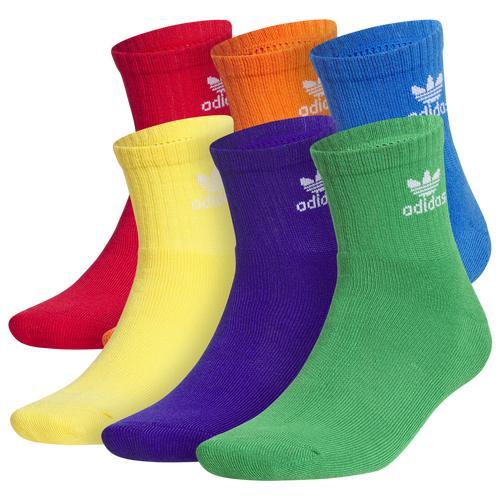 adidas Originals Mens adidas Originals Trefoil Brights 6-Pack Quarter Socks - Mens Green/Yellow/Purple Product Image