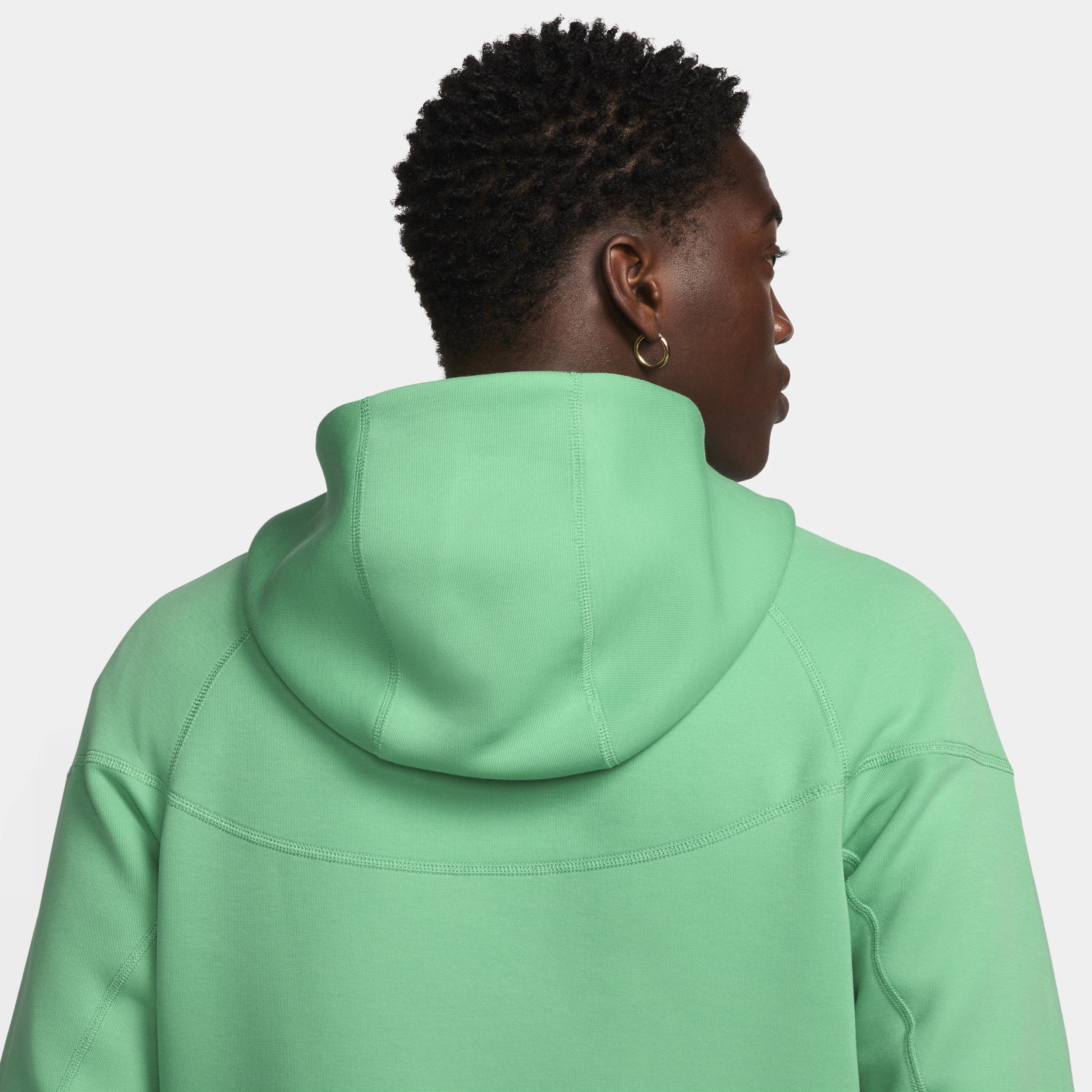 Nike Mens Nike Tech Fleece Full-Zip Hoodie - Mens Black/Spring Green Product Image