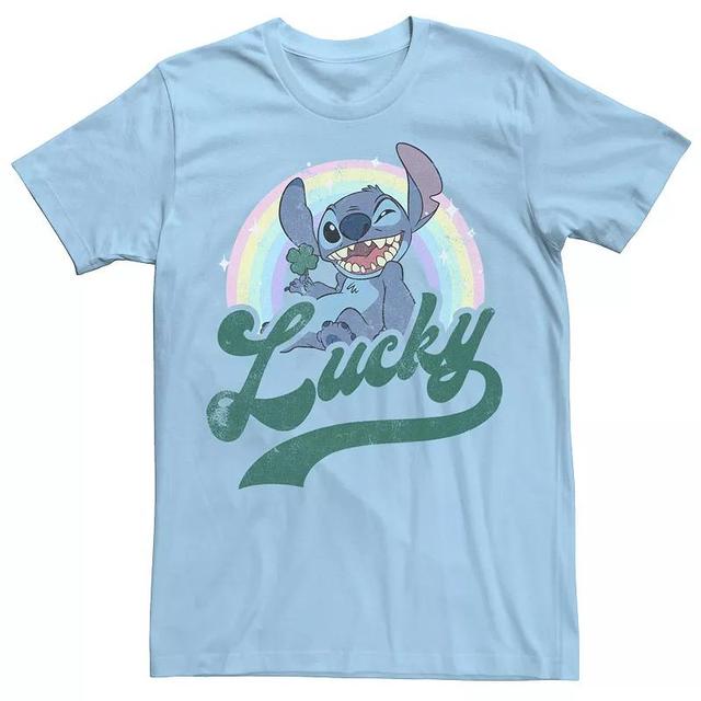 Mens Disney Lilo & Stitch St. Pattys Lucky Rainbow Portrait Tee Product Image