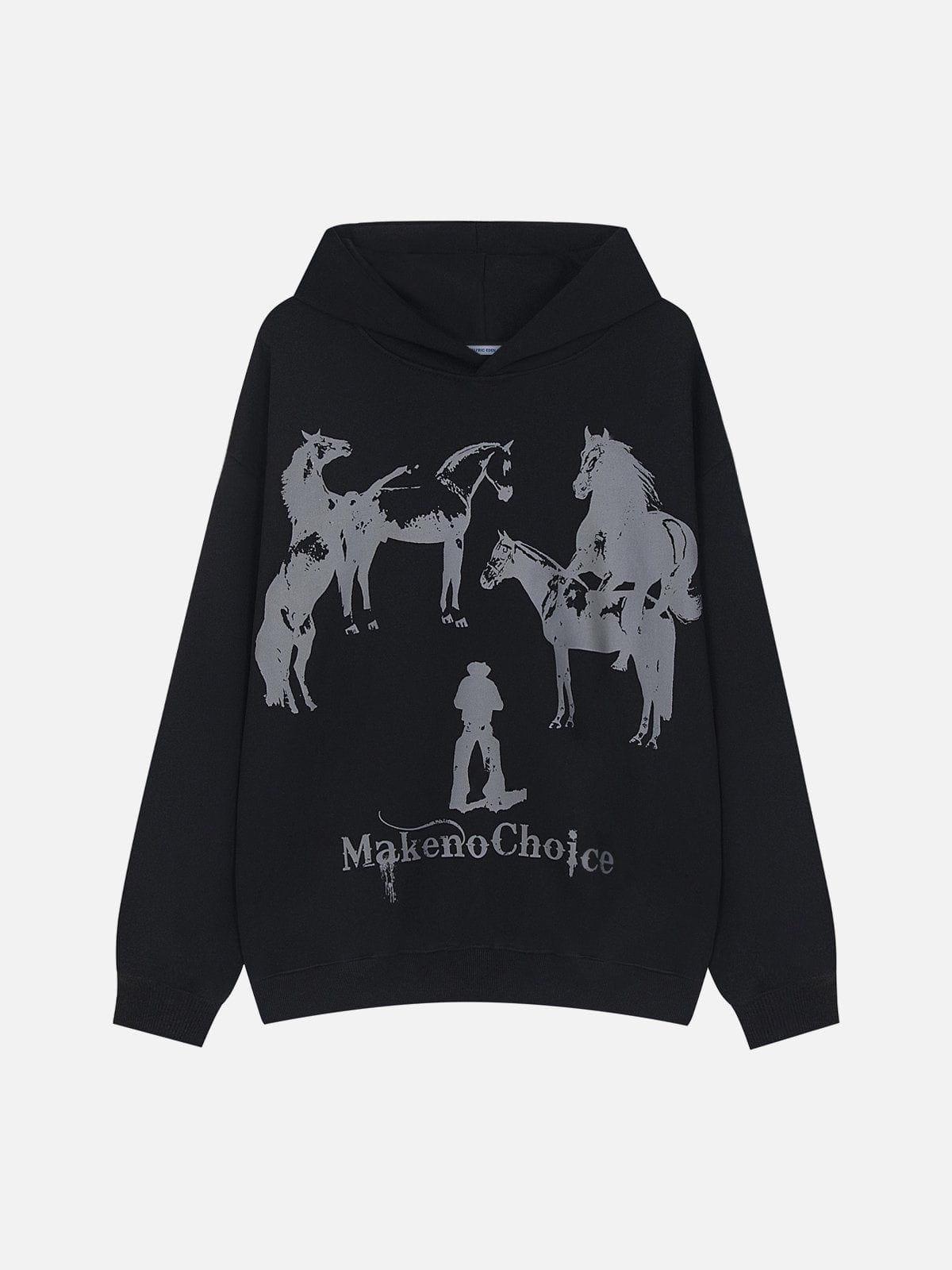 Aelfric Eden Blurring Horse Print Hoodie Product Image