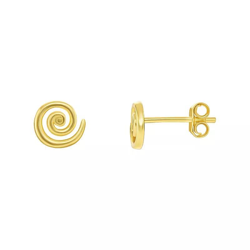 PRIMROSE 18k Gold Over Sterling Silver Swirl Stud Earrings, Womens Product Image