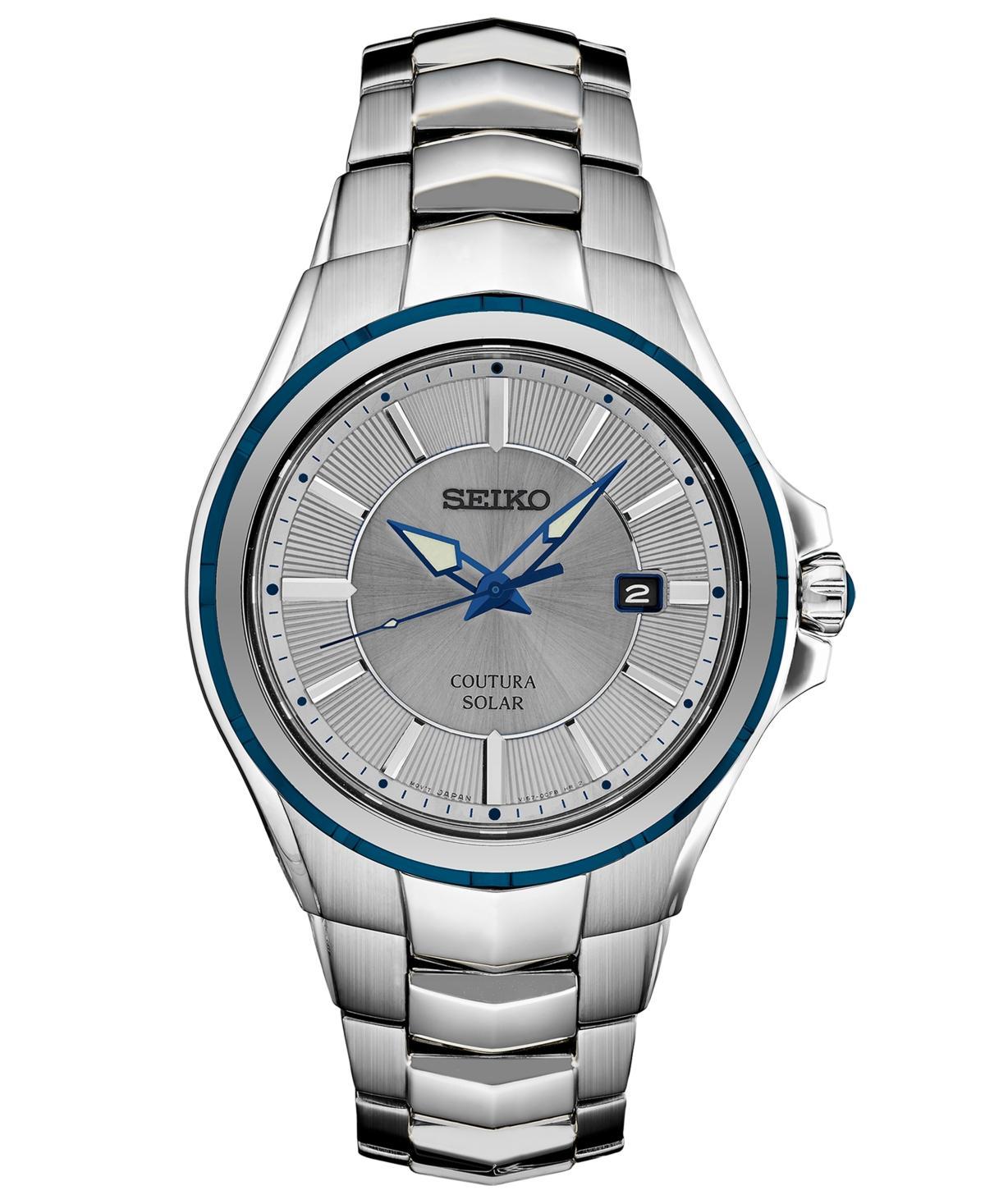 Seiko Mens Coutura Solar Gray Stainless Steel Bracelet Watch 42.5mm Product Image