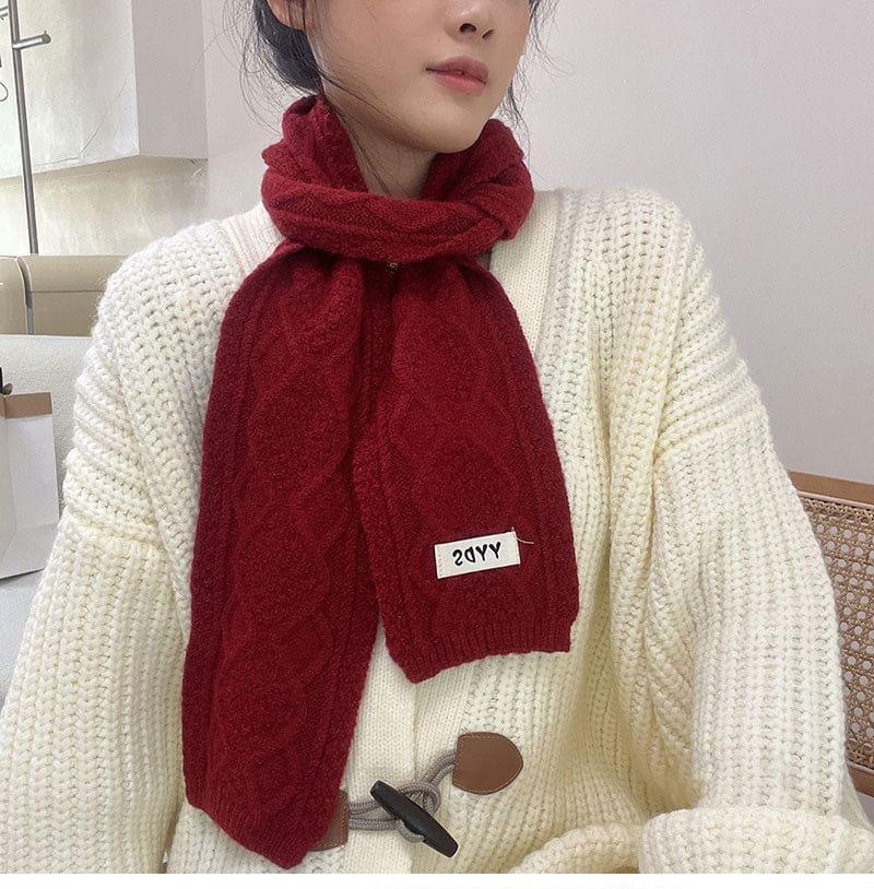 Plain Cable Knit Scarf Product Image