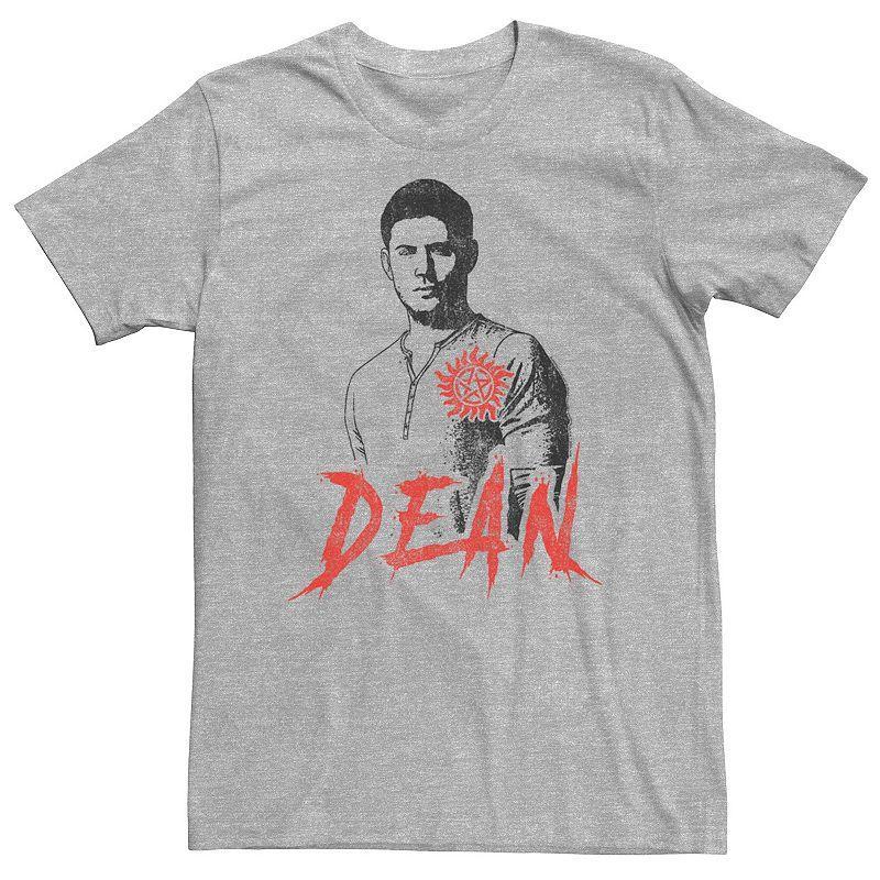 Big & Tall Supernatural Dean Winchester Simple Portrait Tee, Mens Athletic Grey Product Image