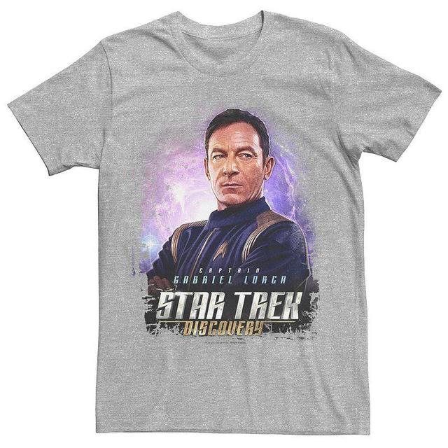 Mens Star Trek Discovery Captain Lorca Space Glow Tee Athletic Grey Product Image