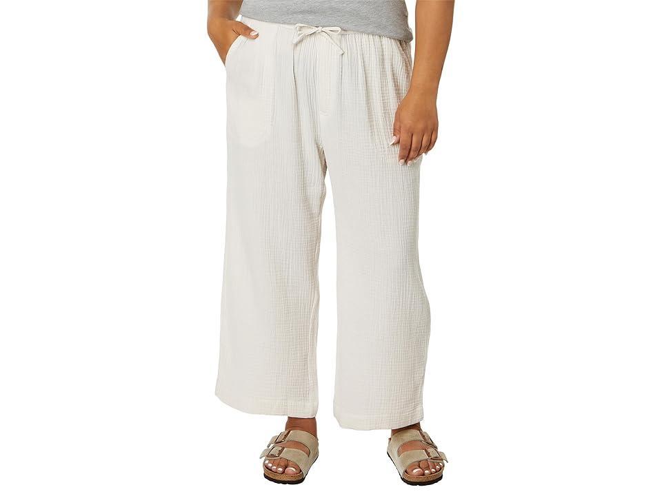 Splendid Adele Drawstring Gauze Cropped Relaxed Wide Leg Pants Product Image