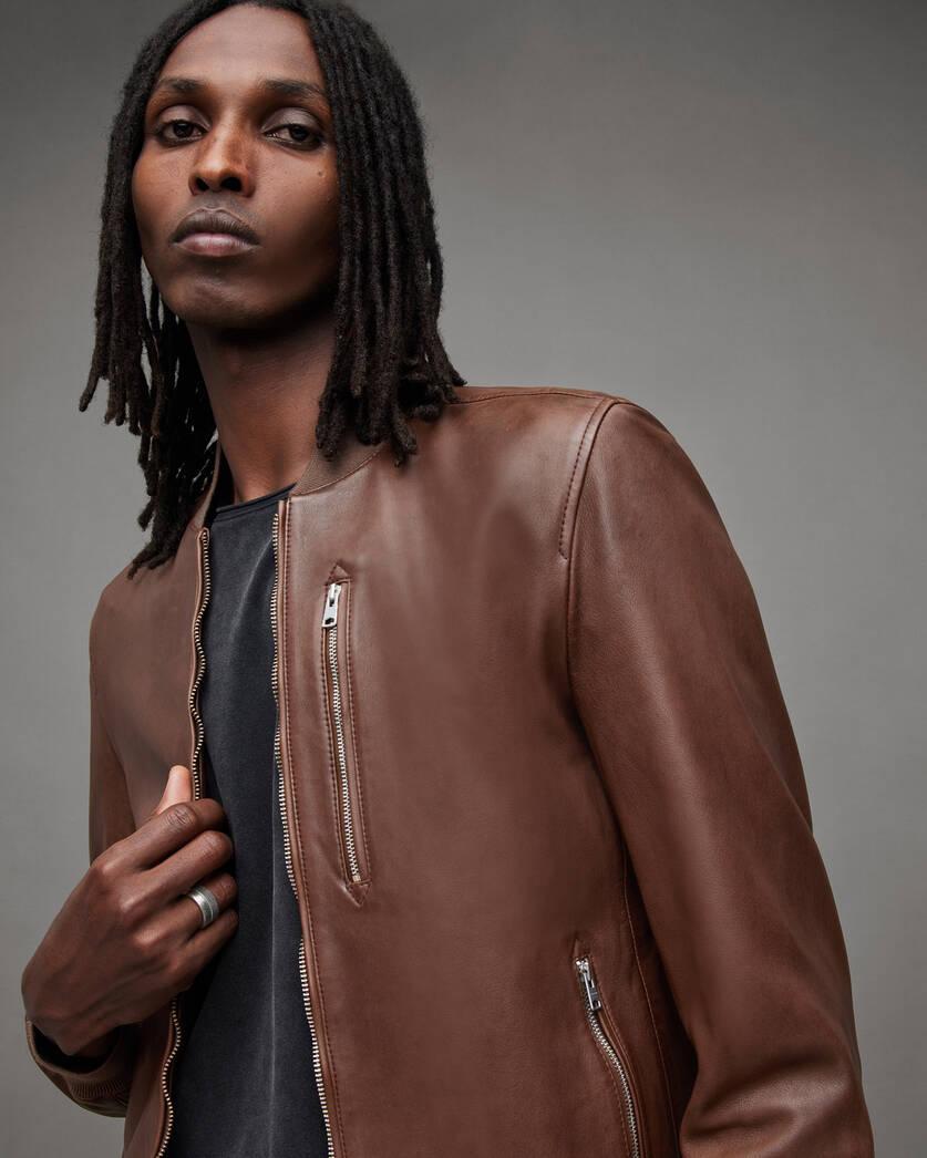 Kemble Zip Up Leather Bomber Jacket Product Image