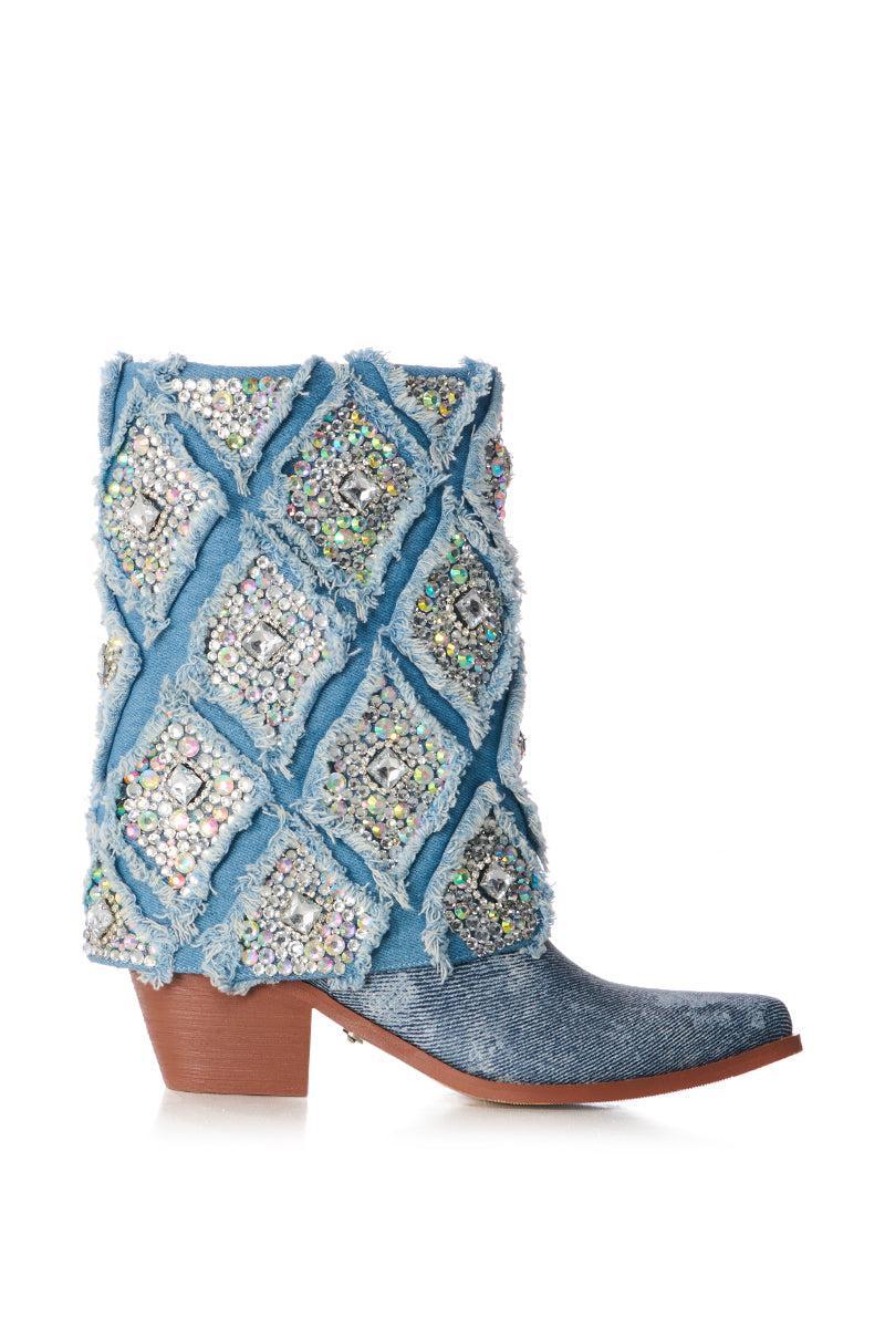 AZALEA WANG STAGECOACH EMBELLISHED WESTERN BOOTIE Product Image