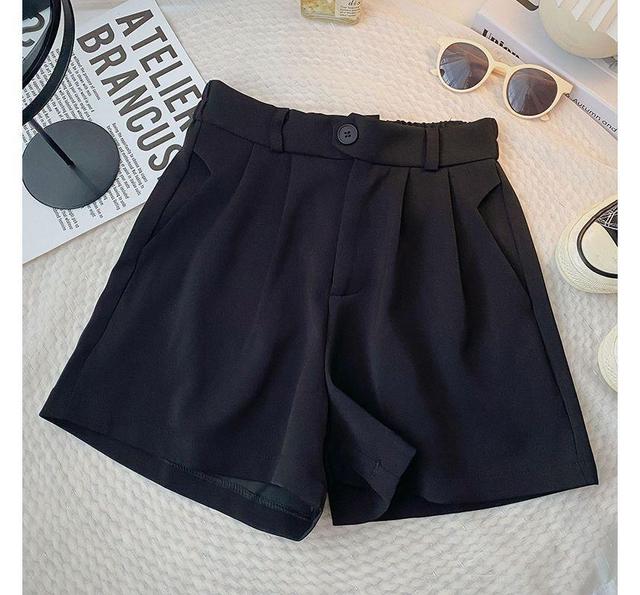 High Waist Plain Shorts Product Image