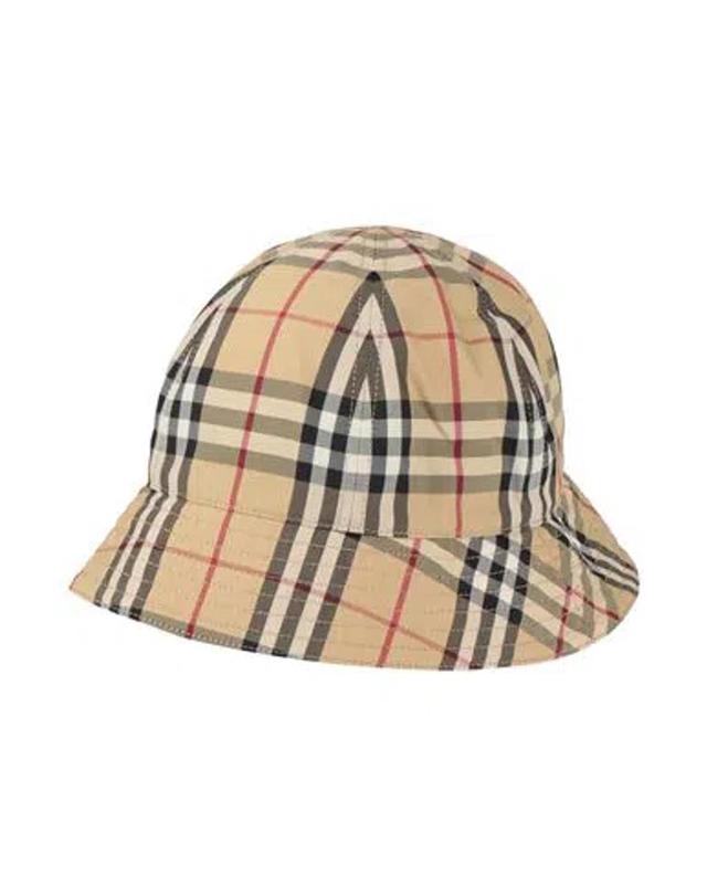 BURBERRY Beige Check Bucket Hat In Red Product Image