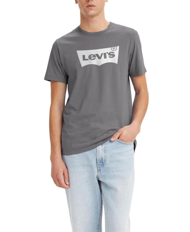 Levis Mens Crew Neck Short Sleeve Regular Fit Graphic T-Shirt, Large , Silver Product Image