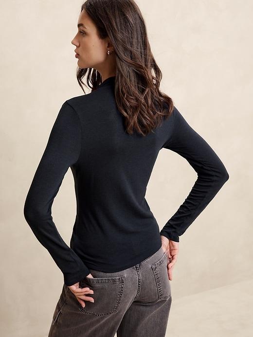 Tissue Rayon Mock-Neck Top Product Image