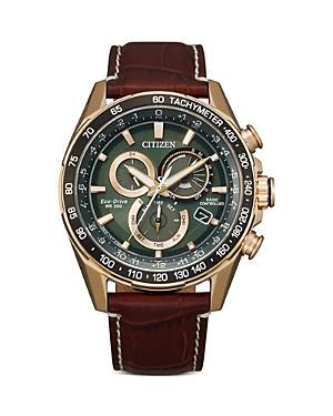 Citizen Mens PCAT Atomic Timekeeping Chronograph Gold Stainless Steel Bracelet Watch Product Image