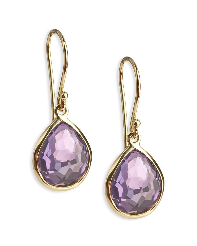 Womens Rock Candy 18K Green Gold & Amethyst Teeny Teardrop Earrings Product Image