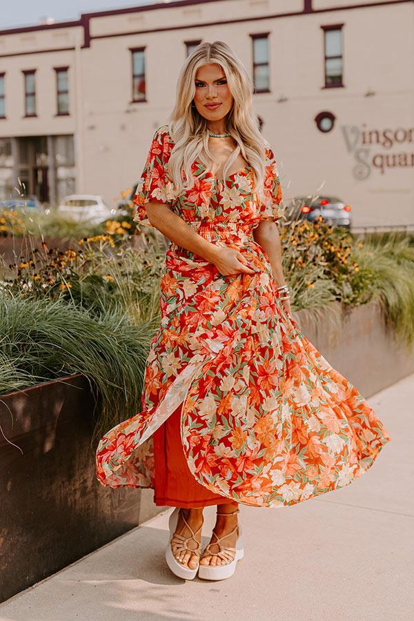 Fall Harvest Floral Maxi Dress Curves Product Image