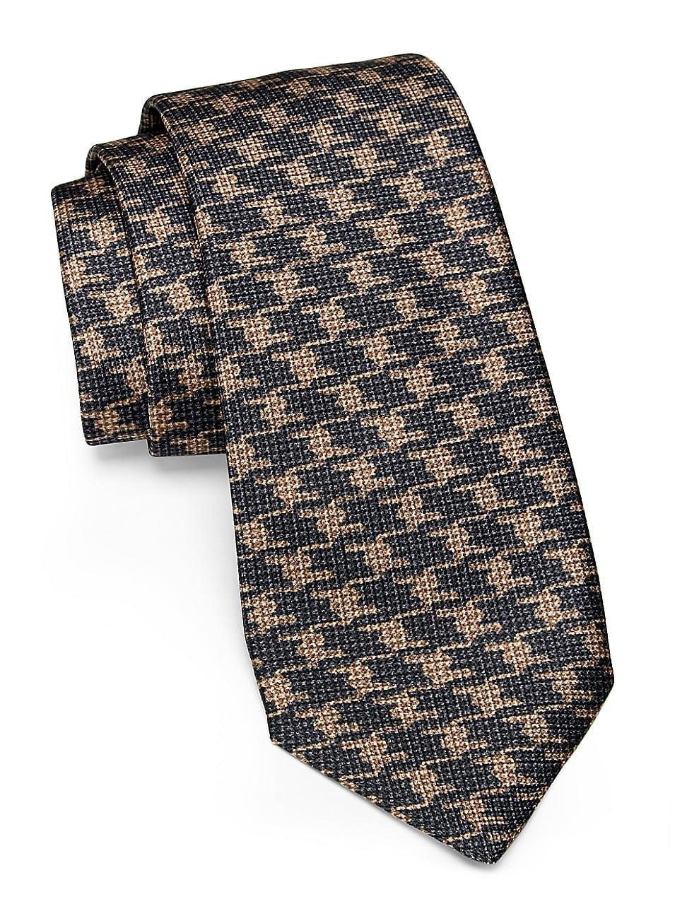 Mens Houndstooth Silk Tie Product Image