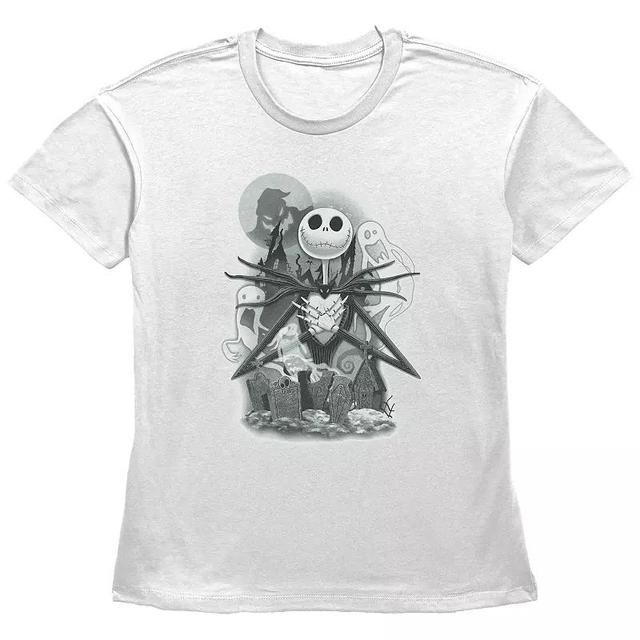 Disneys The Nightmare Before Christmas Jack Skellington Cemetery Womens Graphic Tee Product Image