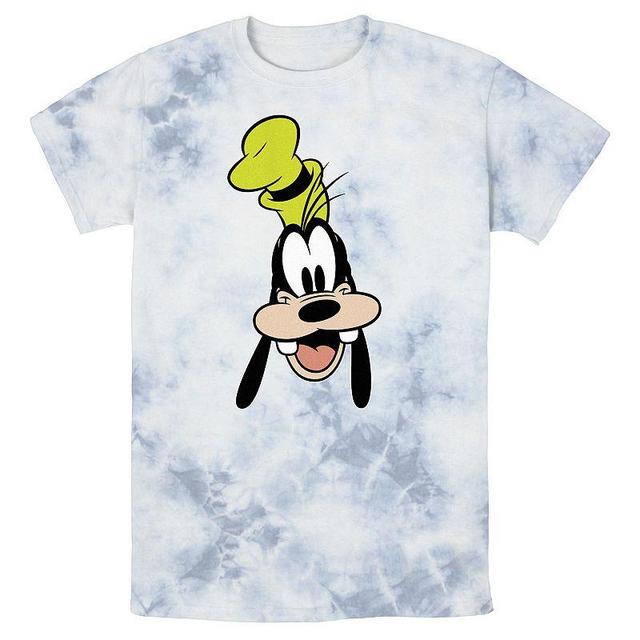 Mens Disney Goofy Smiling Face Portrait Wash Tee Black Grey Product Image