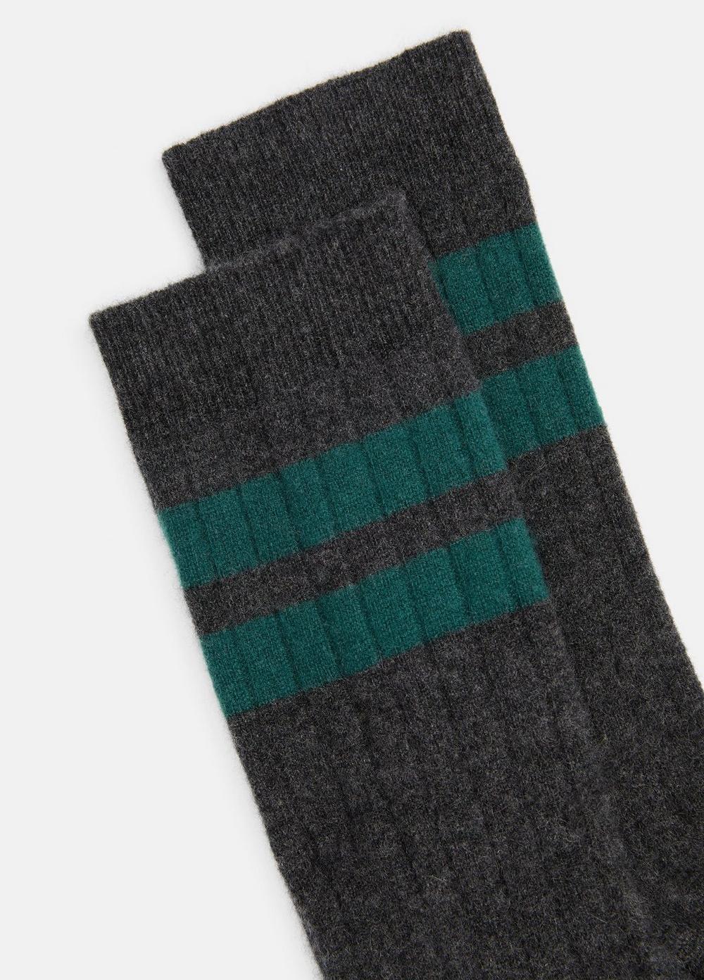 Men's Double-Stripe Cashmere Rib Sock Product Image