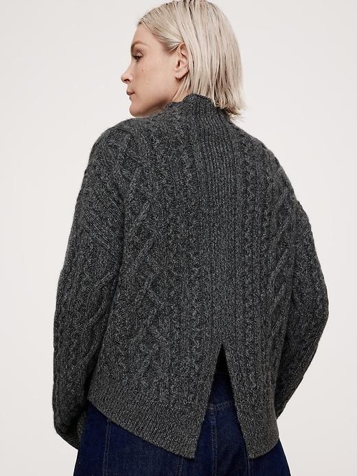 Cashmere Cable-Knit Sweater with Vented Back Product Image