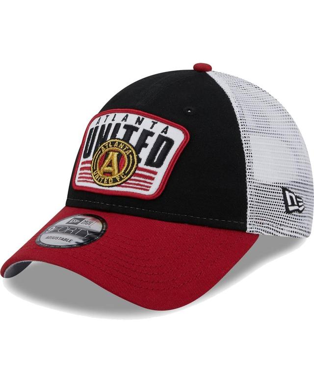 Mens New Era Black Atlanta United Fc Patch 9FORTY Trucker Snapback Hat - Black Product Image