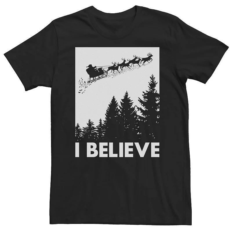 Mens Santa Claus I Believe Reindeer Christmas Tee Product Image