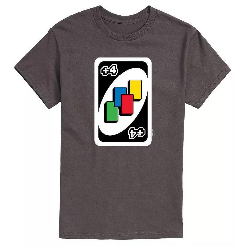 Mens Mattel UNO Draw Four Card Game Tee Grey Product Image