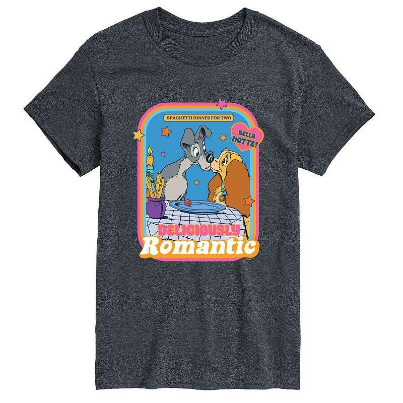 Disneys Lady and the Tramp Big & Tall Romantic Graphic Tee, Mens Heather Grey Product Image