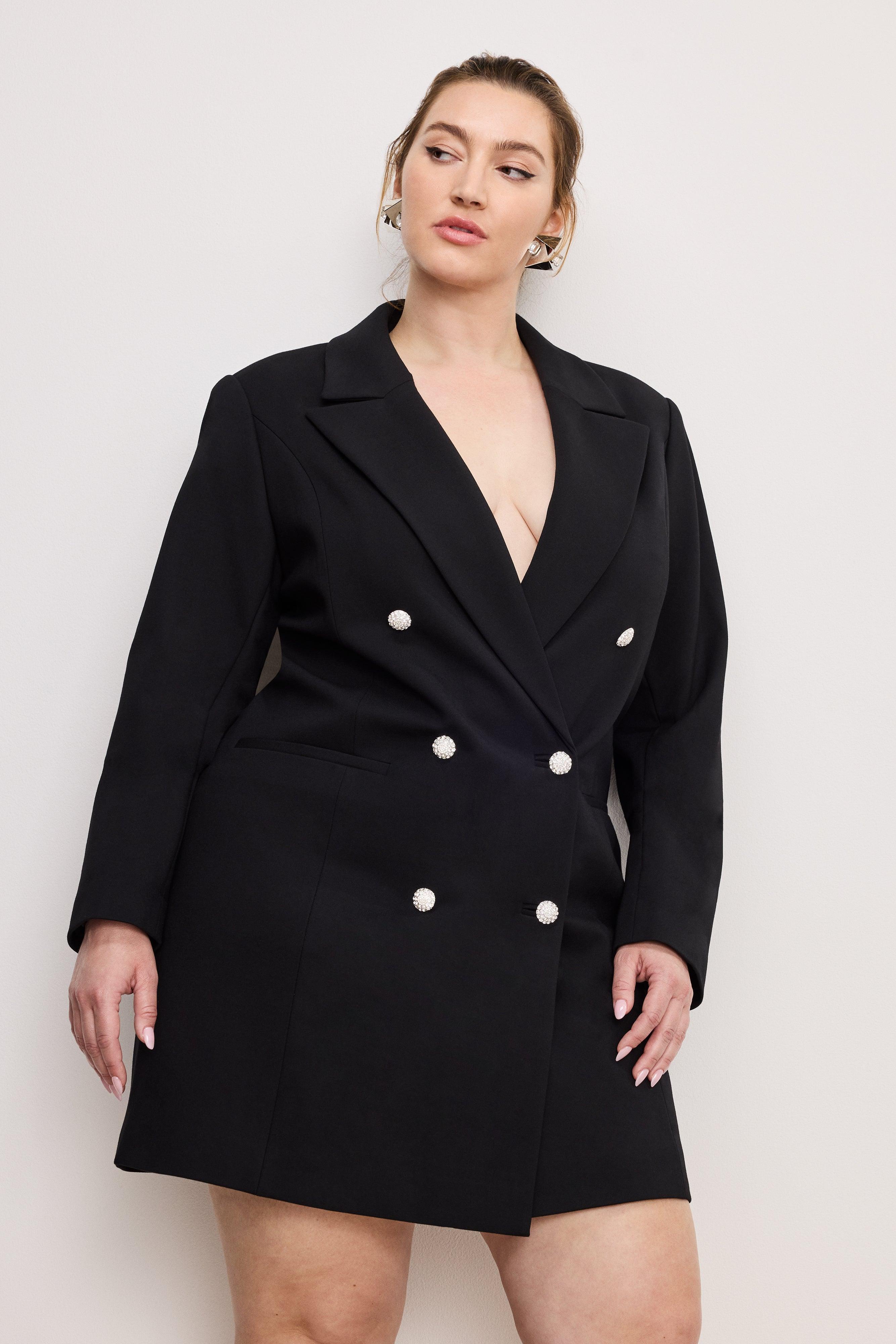 PONTE EMBELLISHED BLAZER DRESS | BLACK001 Product Image