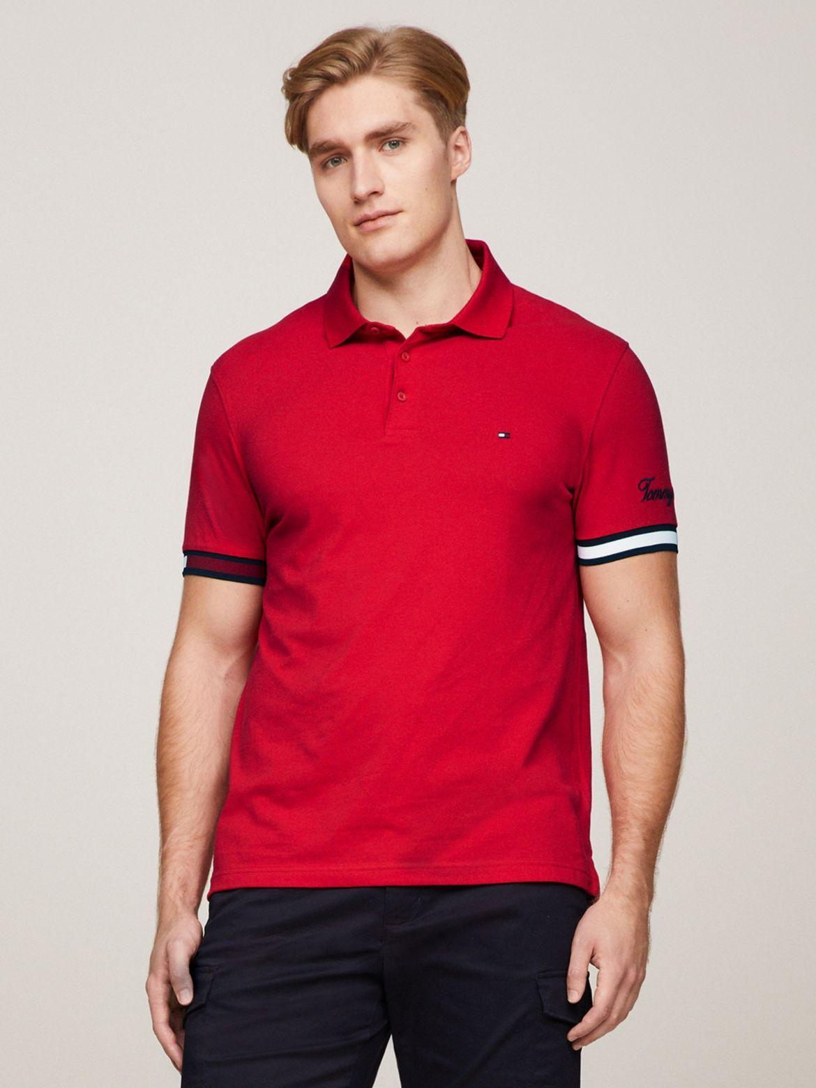 Tommy Hilfiger Men's Slim Fit Flag Cuff Polo Product Image