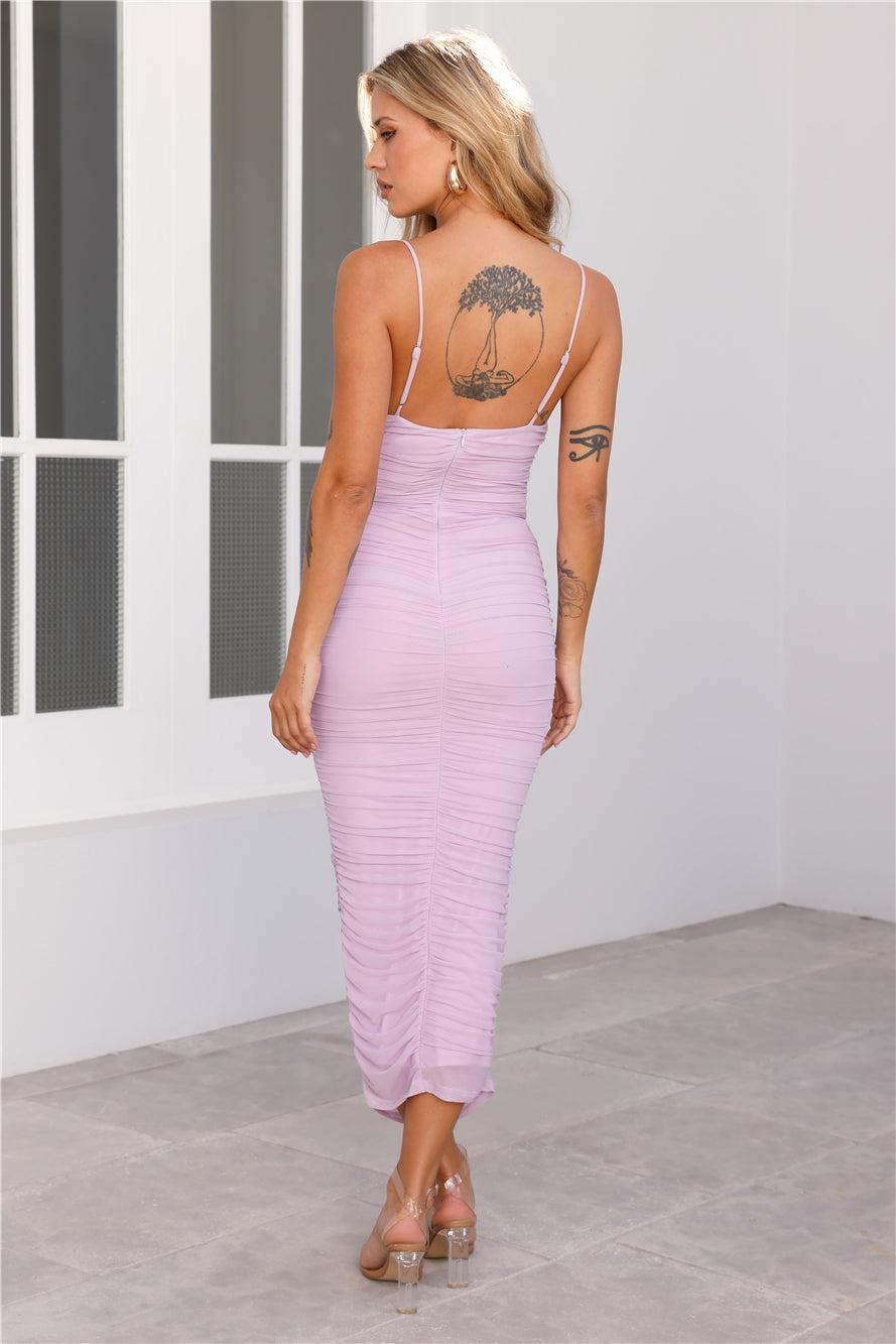 Seaside Fiesta Mesh Maxi Dress Lilac Product Image