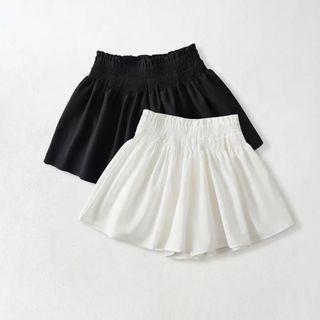 Elastic Waist Plain Mini A-Line Skort Product Image