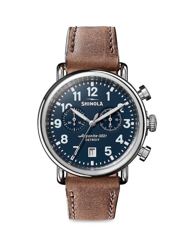 Shinola Runwell Chronograph Leather Strap Watch, 41mm Product Image