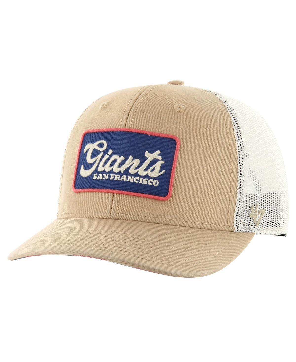 47 Brand Mens Khaki San Francisco Giants Glory Daze Trucker Adjustable Hat Product Image