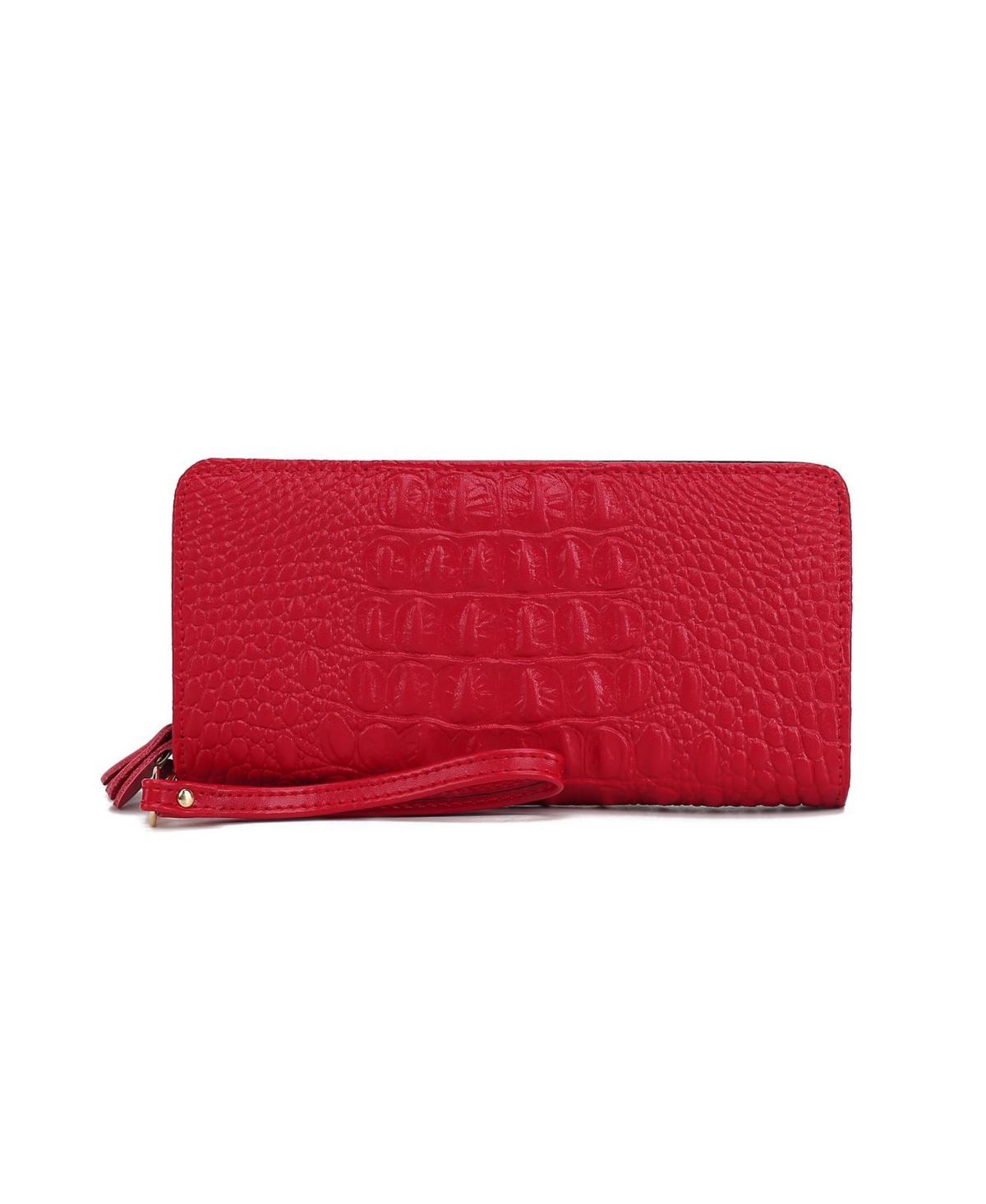 Mkf Collection Eve Genuine Material, Faux Crocodile-embossed Women s Wristlet Wallet by Mia K Product Image