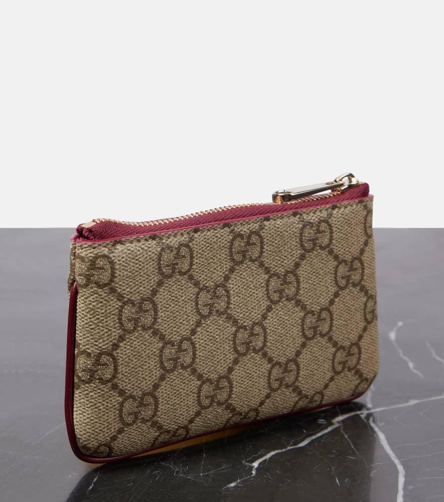 GUCCI Gg Printed Leather Keychain Pouch In Neutral Product Image