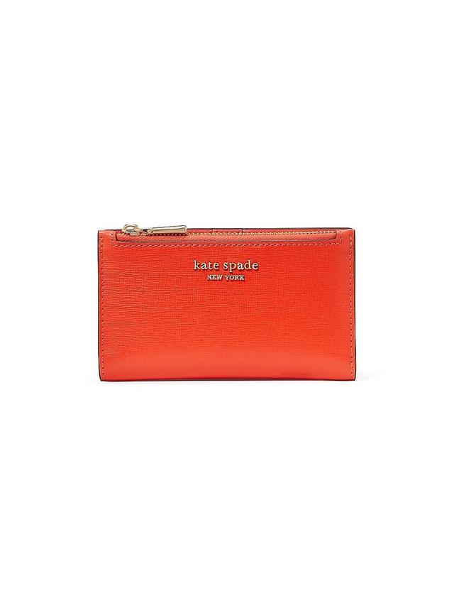 Womens Morgan Saffiano Leather Small Slim Bi-Fold Wallet Product Image