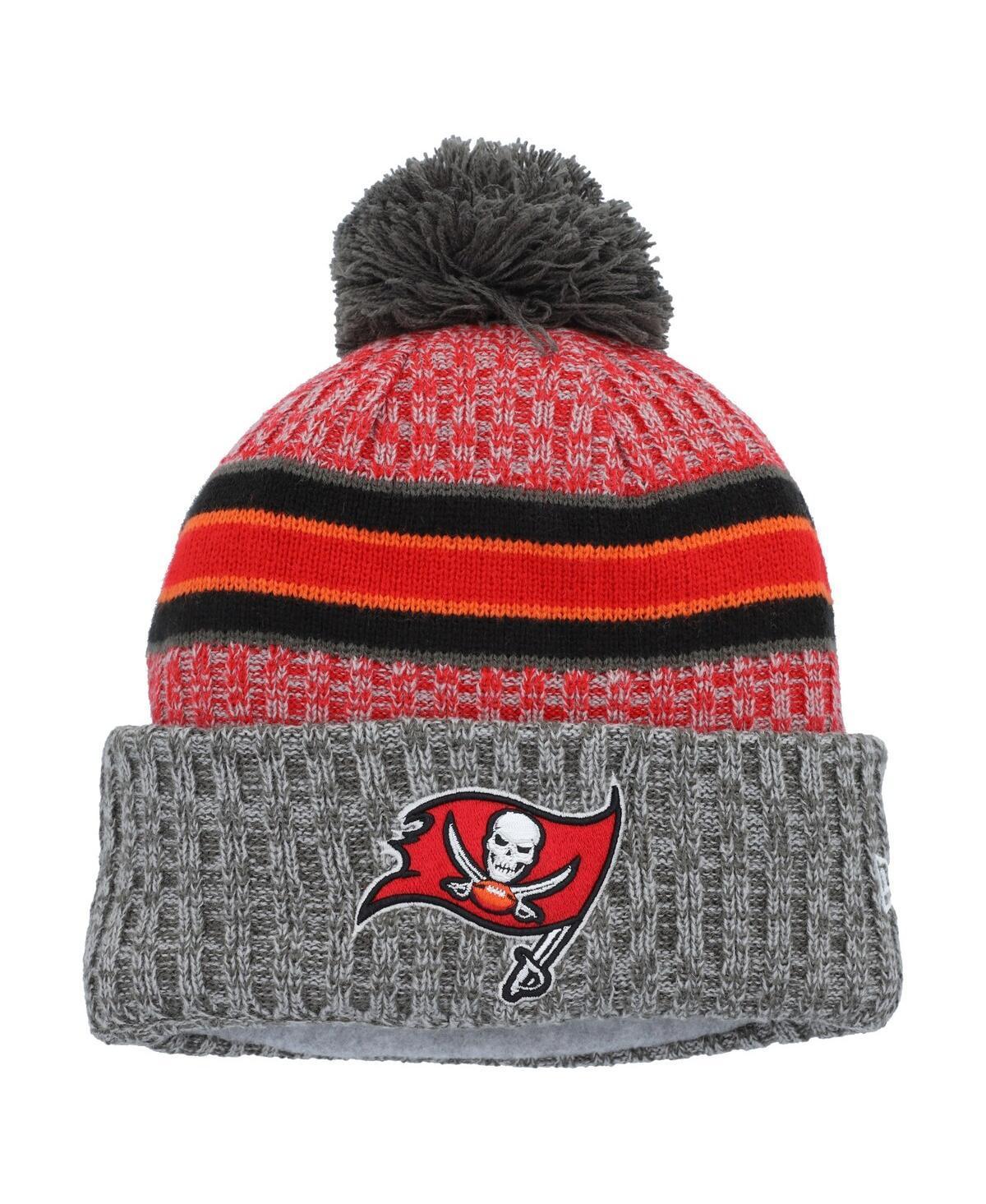 Mens New Era Gray Tampa Bay Buccaneers 2023 Sideline Sport Cuffed Pom Knit Hat Product Image