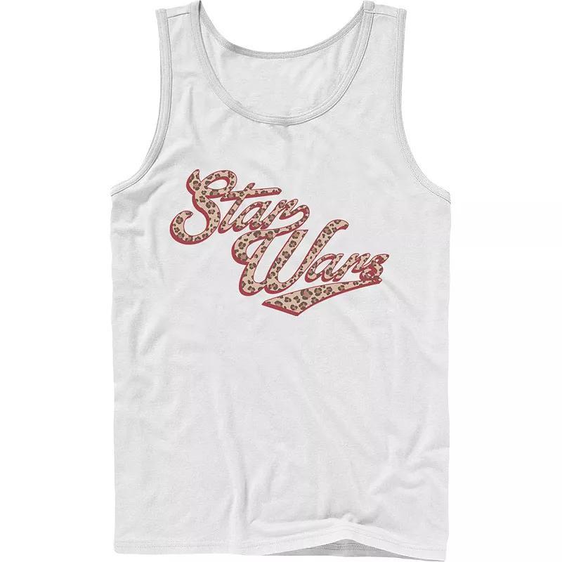 Mens Star Wars Cursive Cheetah Fill Logo Tank Top Athletic Grey Product Image