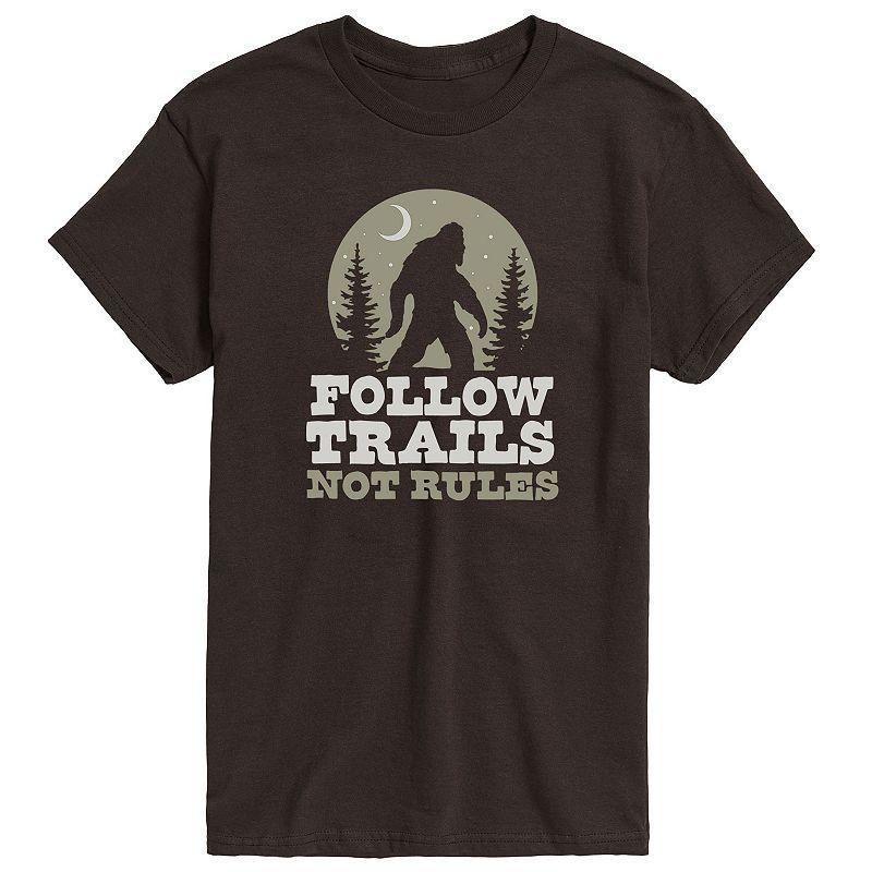 Mens Follow Trails Not Rules Sasquatch Graphic Tee Product Image