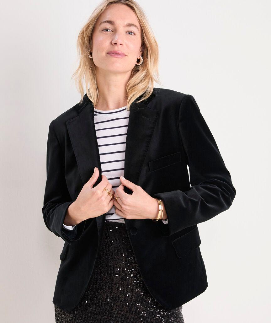 Velvet Shrunken Blazer Product Image